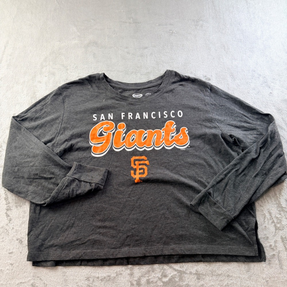 Concepts Sport MLB San Francisco Giants Long Sleeve Sleep Shirt Gray Women Large